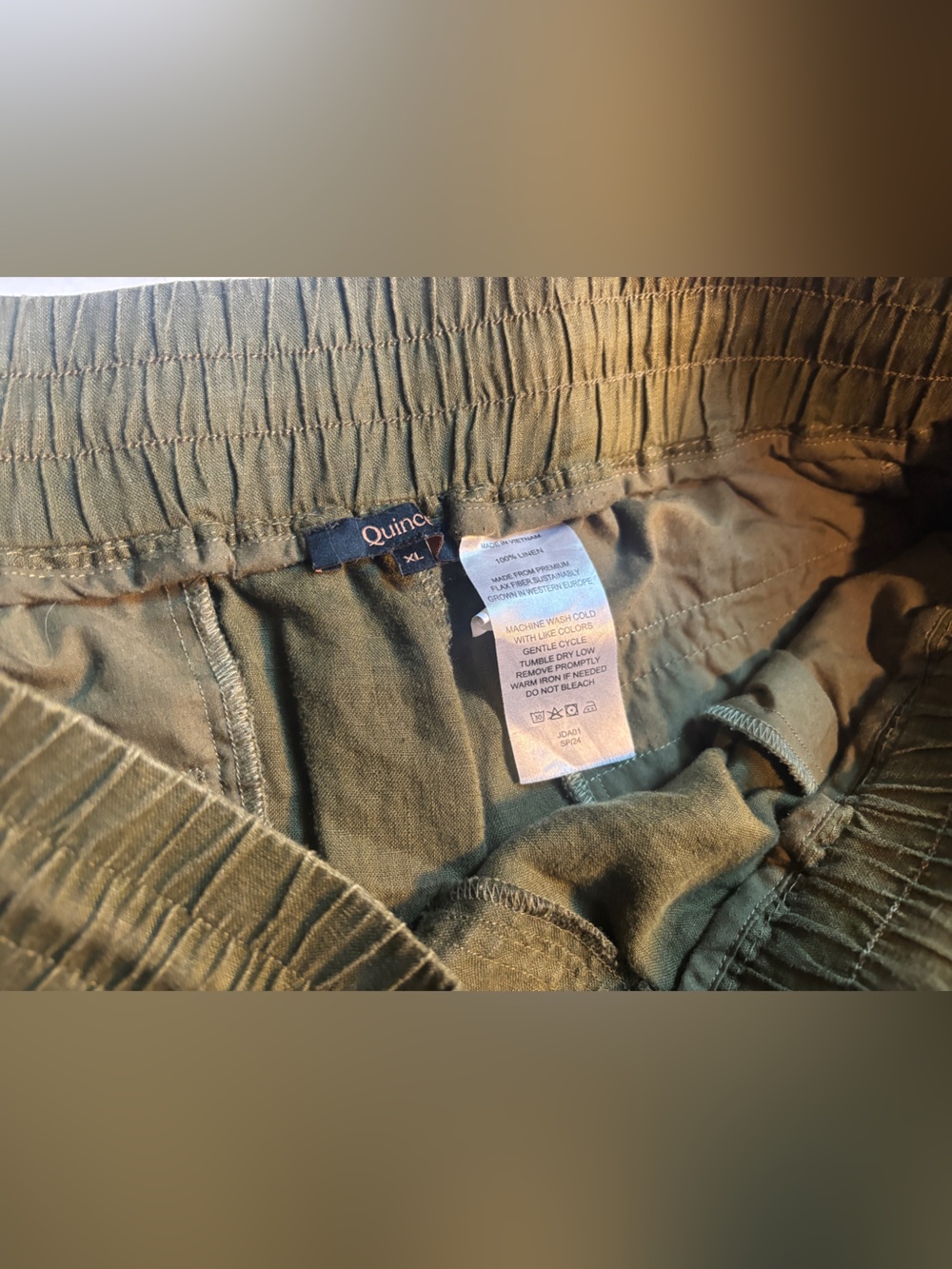 Quince 100% European Linen Wide Leg
Pants Martini Olive- XL - Picture 7 of 13